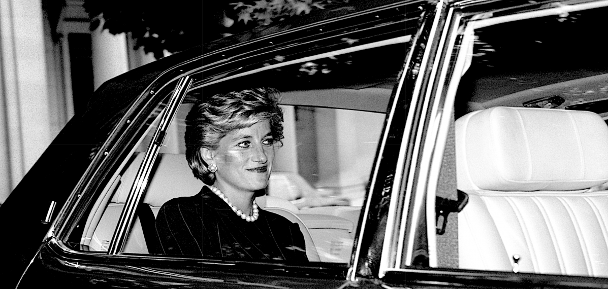 Princess Diana im Auto